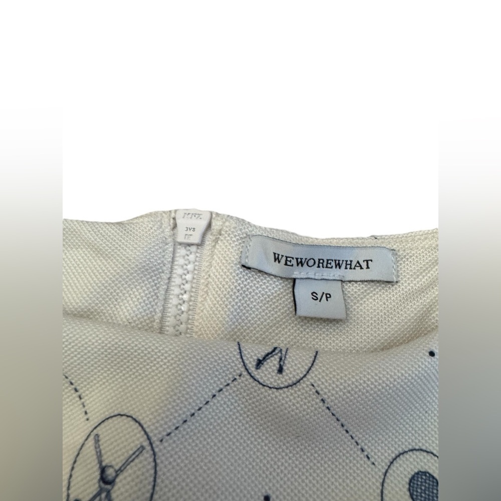 WeWoreWhat Boatneck Tennis Dress Off White Blue Small - Picture 9 of 15